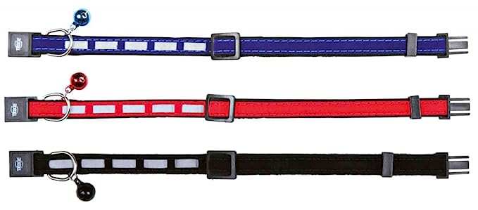 Trixie Safer Life Cat Collar - Adjustable Nylon Collar Belt for Cats (Pack Of 4)
