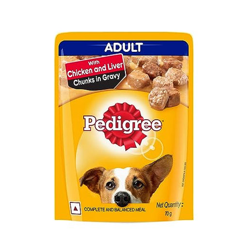 Pedigree Adult Wet Dog Food, Chicken & Liver Chunks in Gravy Pouch