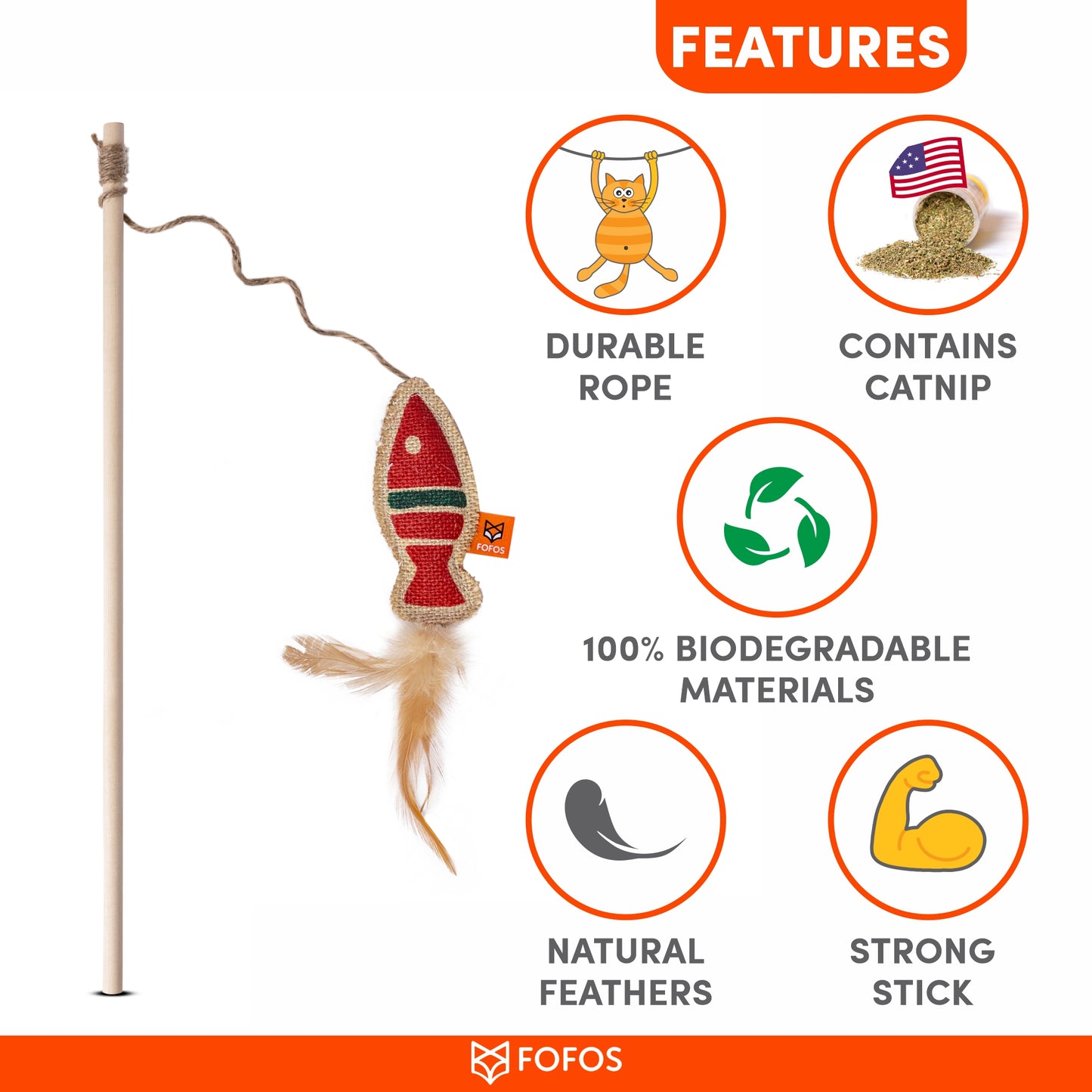 FOFOS™: Scandi Fish With 40cm Wooden Stick
