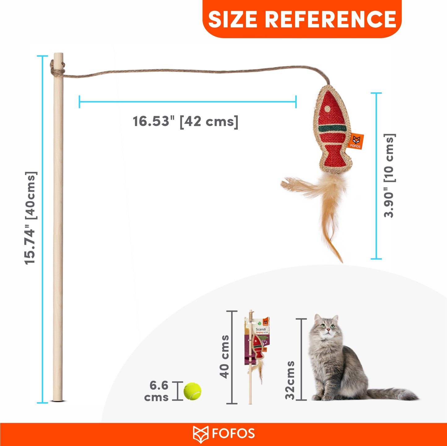 FOFOS™: Scandi Fish With 40cm Wooden Stick