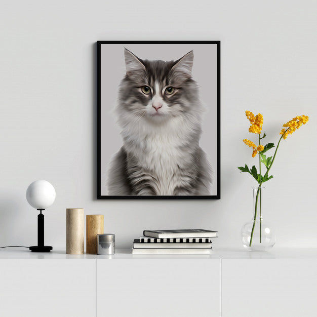Custom Pet PAWtrait Poster - Framed