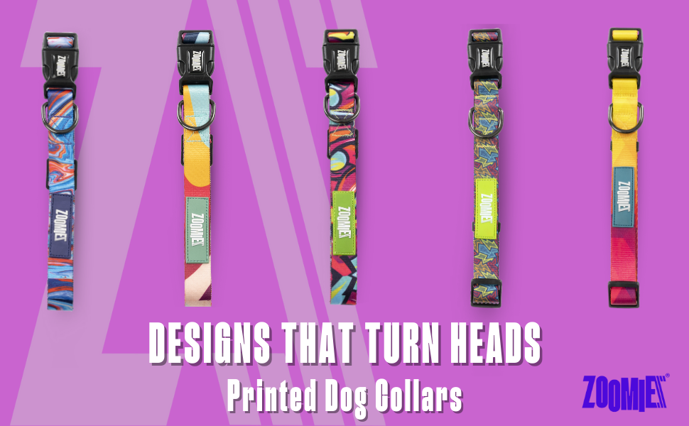 Zoomiez Bolt Printed Dog Collar