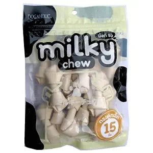 Dogaholic Milky Chews Knotted Bone Dog Treat