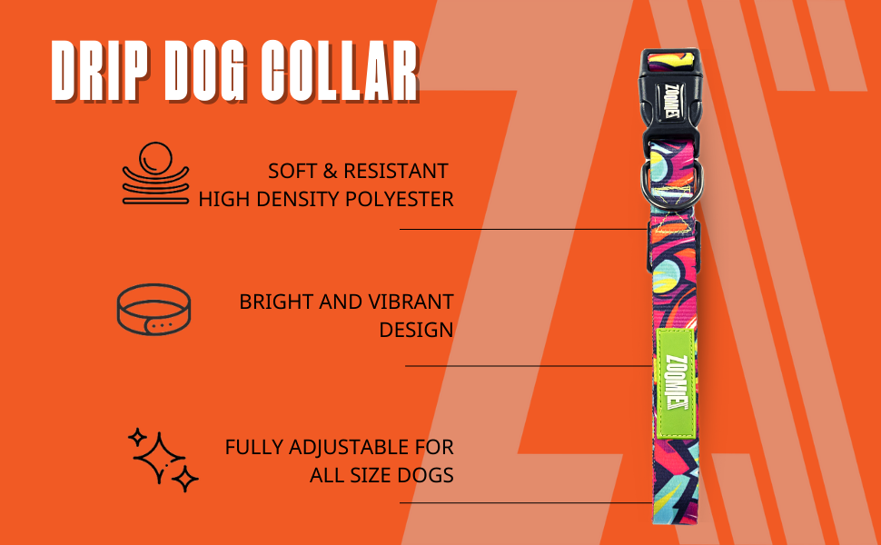 Zoomiez Drip Printed Dog Collar