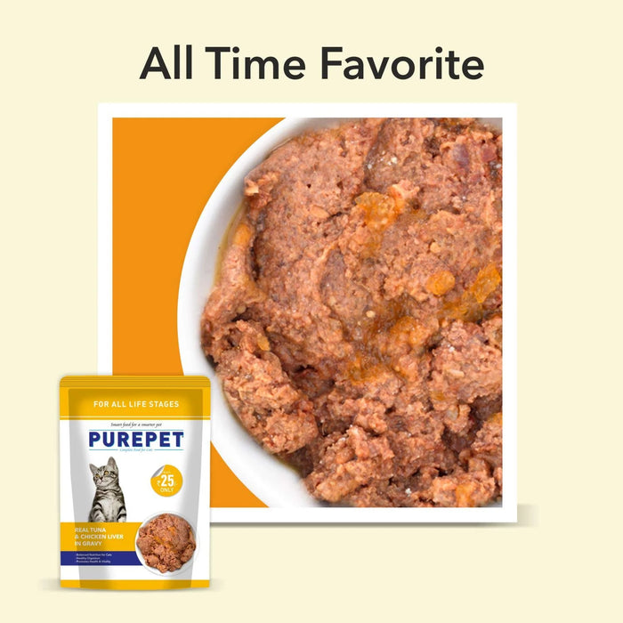 Purepet Real Tuna And Chicken Liver In Gravy