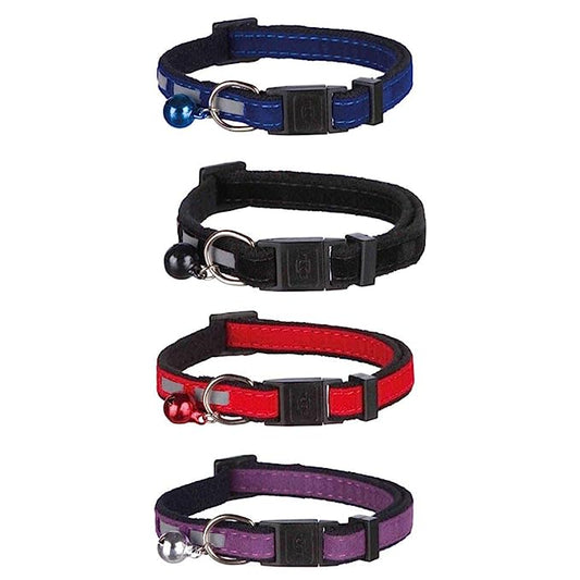 Trixie Safer Life Cat Collar - Adjustable Nylon Collar Belt for Cats (Pack Of 4)