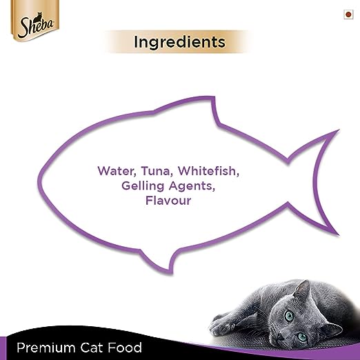 Sheba Premium Wet Cat Food Food, Tuna Fillets in Jelly