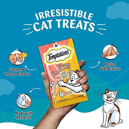 Temptations Creamy Purrrr-ée, Salmon & Cheese Flavour