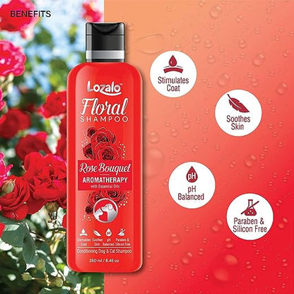 Lozalo Floral Pet Shampoo Rose Bouquet Fragrance - Cats & Dogs