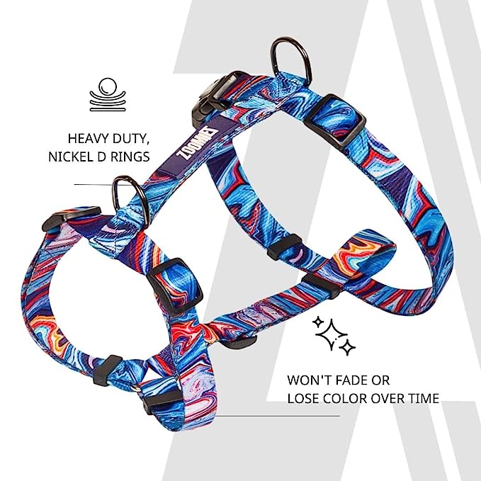 Zoomiez Printed H-Harness For Dogs - Fluid