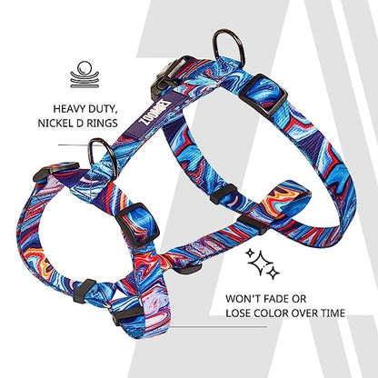 Zoomiez Printed H-Harness For Dogs - Fluid