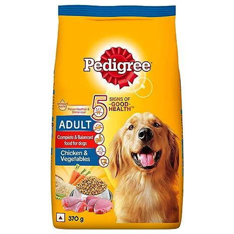 Pedigree Adult Dry Dog Food, Chicken & Vegetable, 370 g Pack