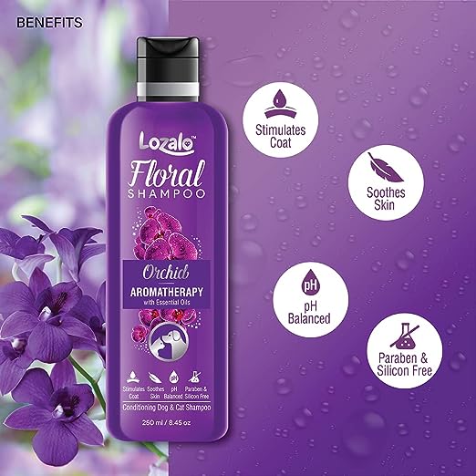 Lozalo Floral Pet Shampoo Orchid Fragrance - For Dogs & Cats