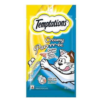 Temptations Creamy Purrrr-ee Cat Treats, Chicken & Tuna Flavour