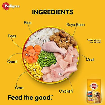 Pedigree Adult Dry Dog Food, Chicken & Vegetable, 370 g Pack