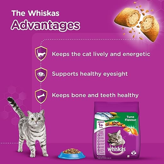 Whiskas Adult (+1 year) Dry Cat Food Food, Tuna Flavour