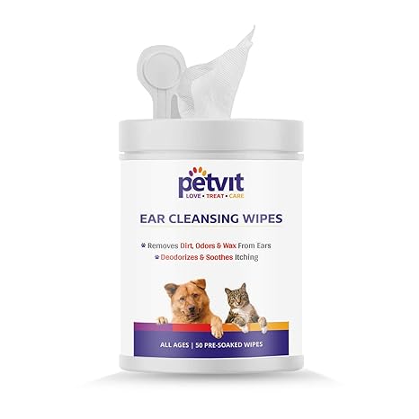 Petvit Ear Cleansing Wipes for Dogs and Cats