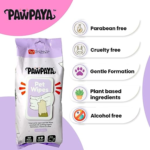 Pawpaya Everyday Pet Wipes - Cats and Dogs
