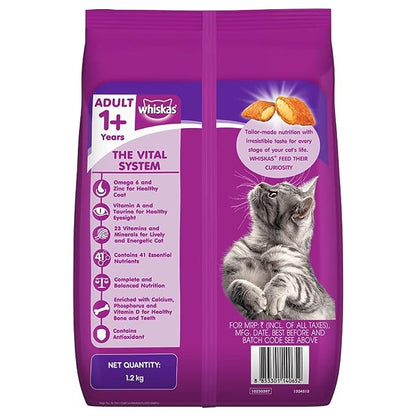 Whiskas Adult (+1 year) Dry Cat Food Food, Mackerel Flavour