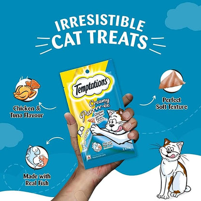 Temptations Creamy Purrrr-ee Cat Treats, Chicken & Tuna Flavour