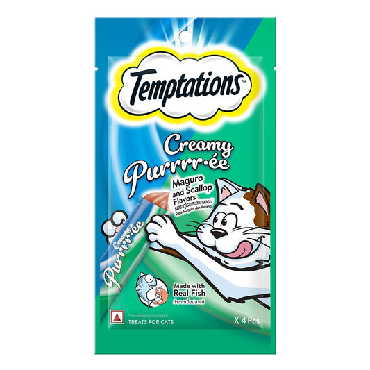 Temptations Creamy Purrrr-ee Cat Treats, Maguro and Scallop Flavors