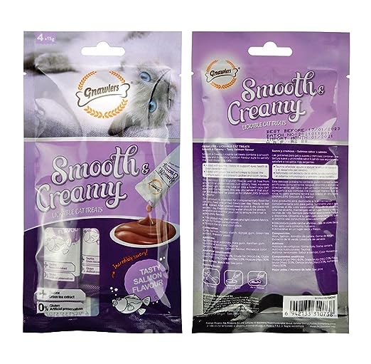 Gnawlers Smooth & Creamy Cat Snacks - Tasty Salmon Flavour