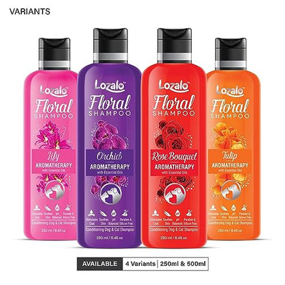 Lozalo Floral Pet Shampoo Rose Bouquet Fragrance - Cats & Dogs