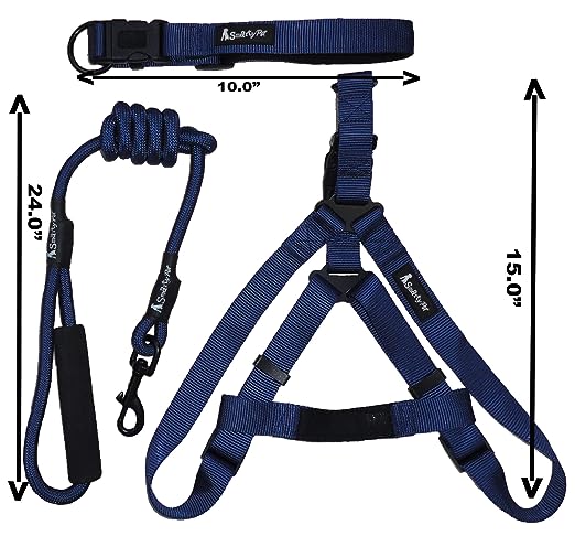 SmartyPet Dog 25 mm Nylon Harness & Leash Set Dog (Color May Vary)