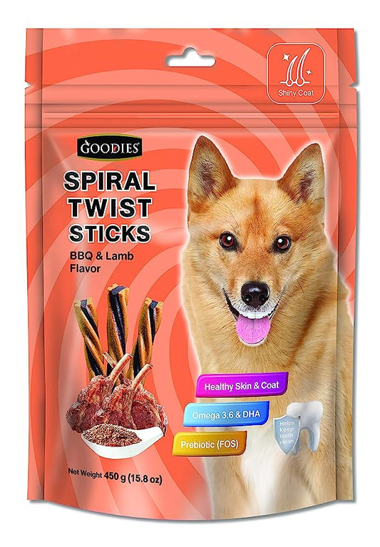 Goodies Dog Energy Treats Spiral Twist Stick Lamb