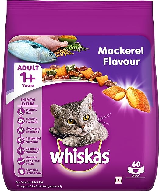 Whiskas Adult (+1 year) Dry Cat Food, Mackerel Flavour