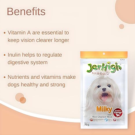 Jerhigh High Chicken Meat Milky Stick Dog Treats