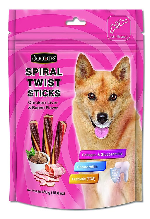 Goodies Dog Energy Treats Spiral Twist Stick Chicken Liver