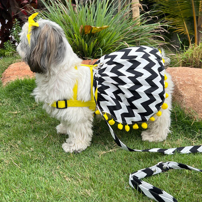 Dog O Bow Chevron Harness Frock - (XS/S)