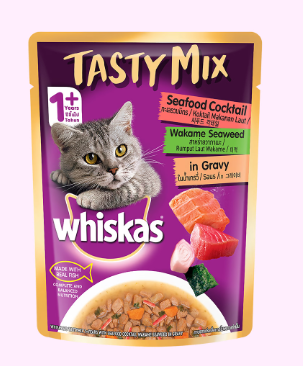 Whiskas Tasty Mix Seafood Cocktail & Wakame Seaweed Adult