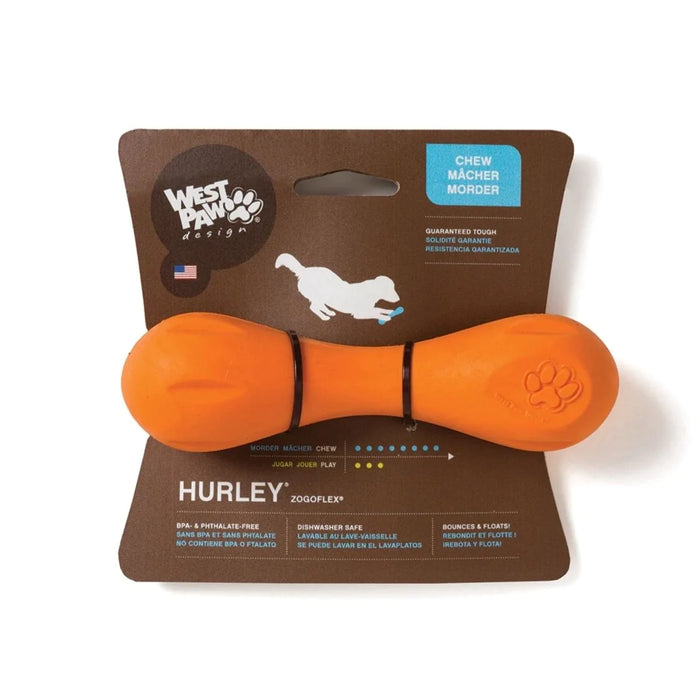 West Paw Zogoflex Hurley Durable Bone Chew Toy for Dogs - Orange