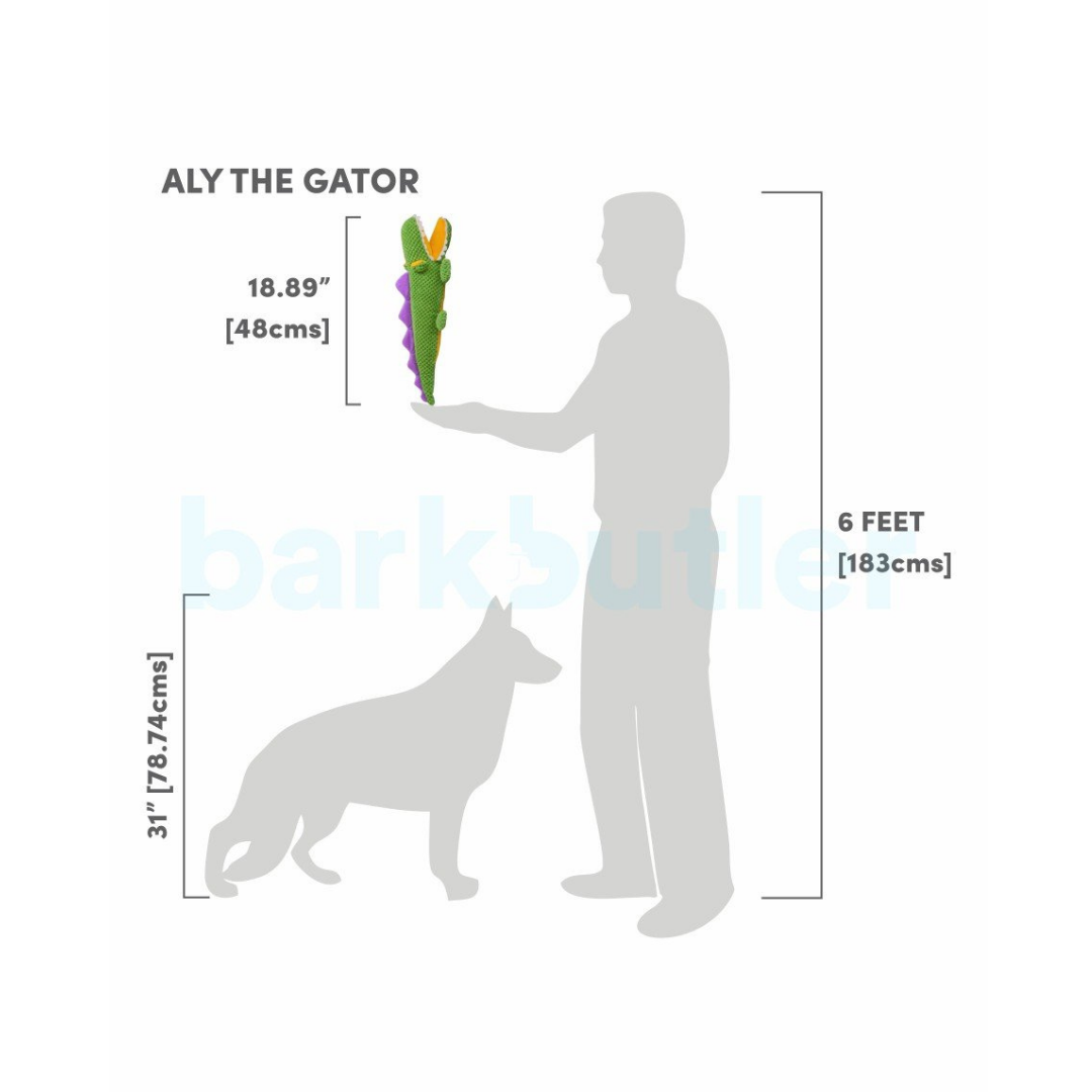 ThePetNest X Barkbutler™ : Aly-The-Gator Stuffed Dog Toy