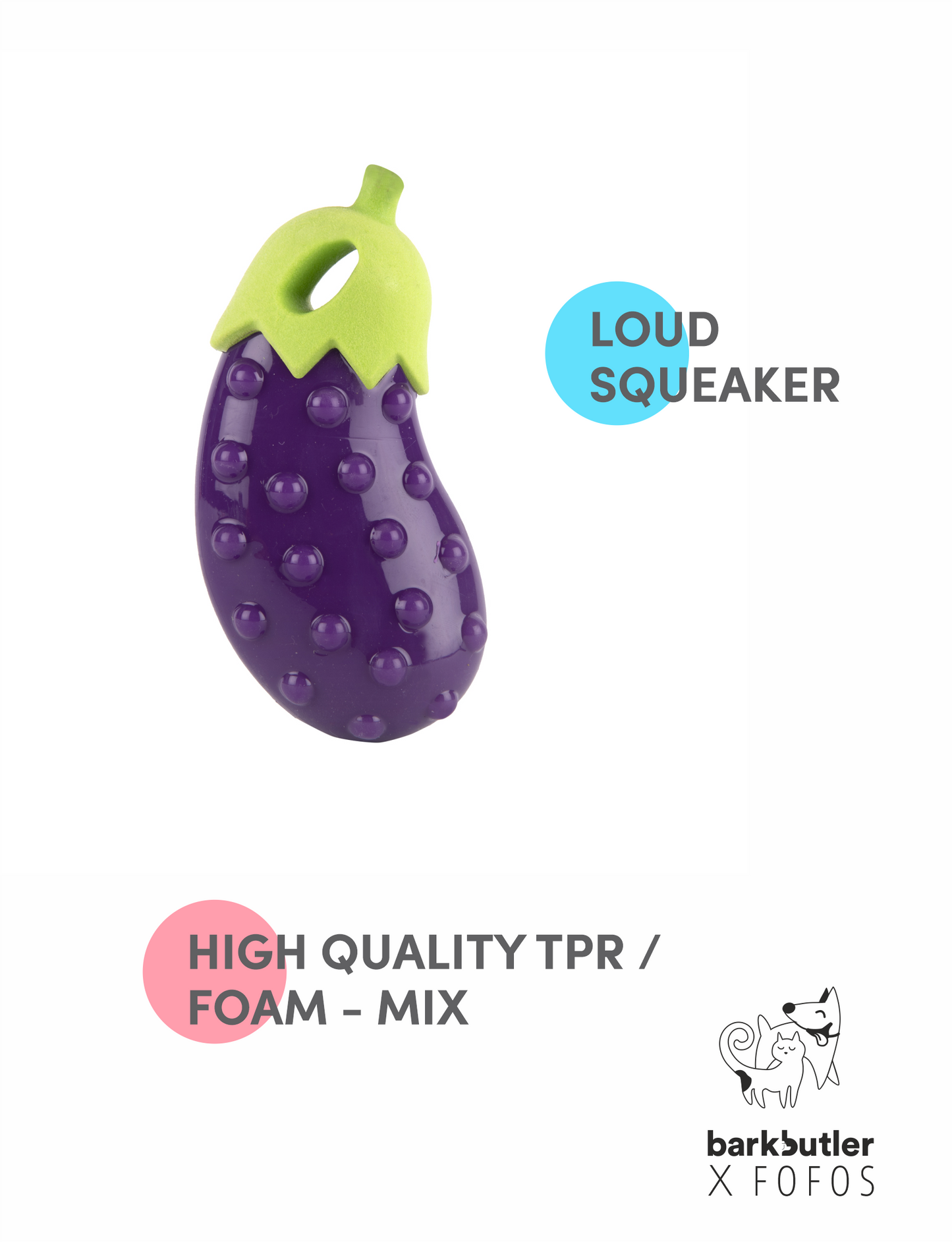 Fofos™: Vegi Bites Eggplant Toy (Floating Buddy)