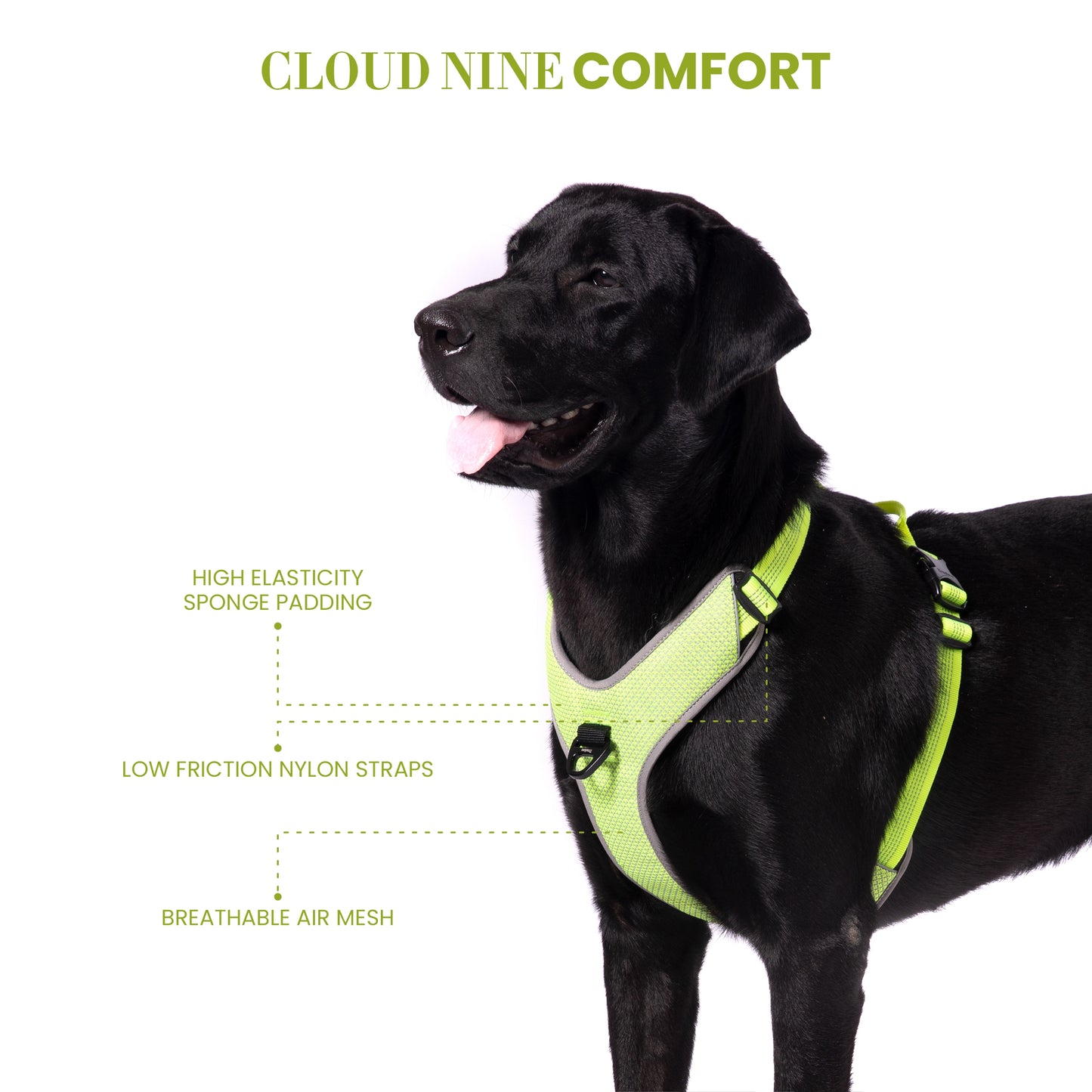 TRUELOVE HARNESS WITH REFLECTIVE FABRIC - NEON YELLOW